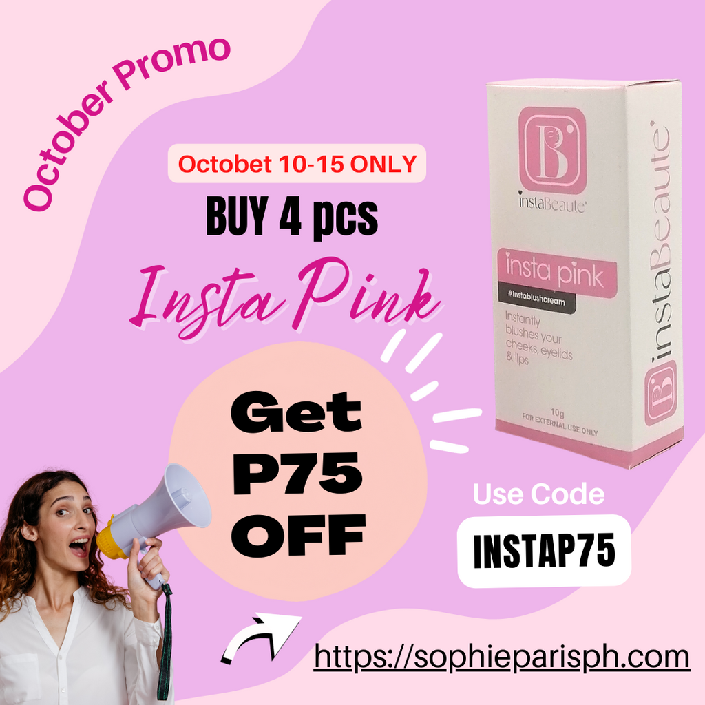 ENJOY P75 OFF your Insta Pink Purchase Minimum Spent of P600